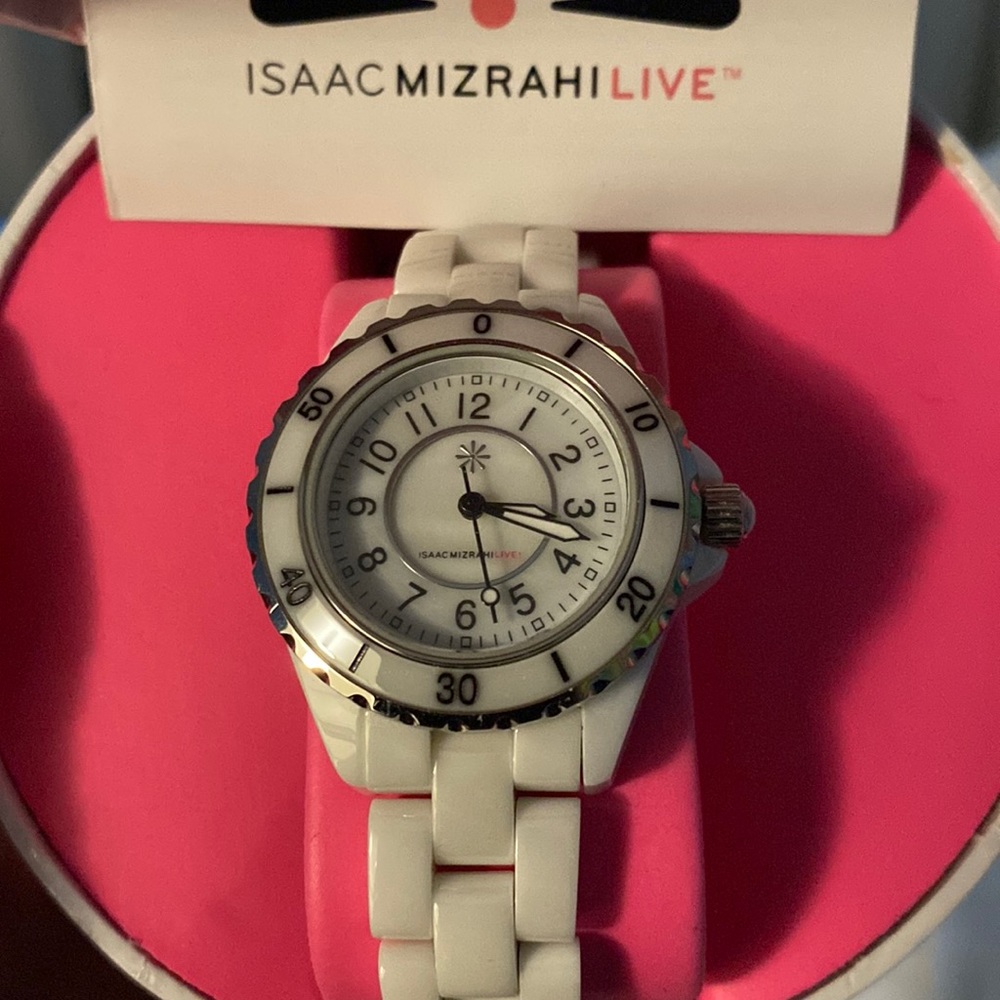 White Ceramic watch Isaac Mizrahi Price Dropped last drop